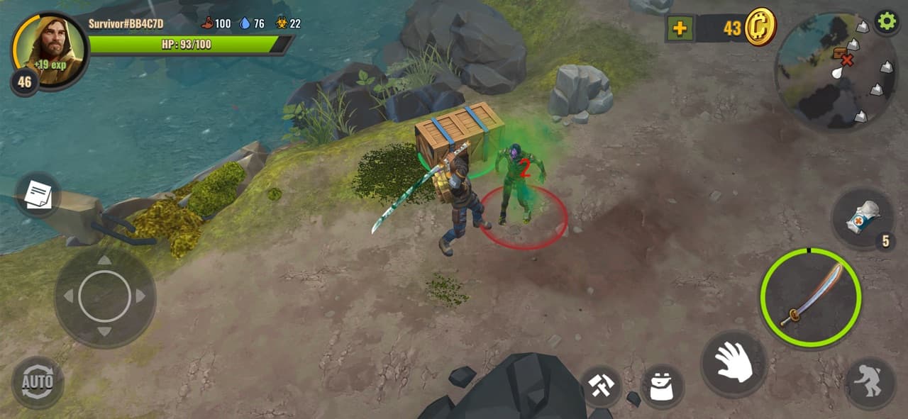 Days After survivor fighting an infected enemy near water